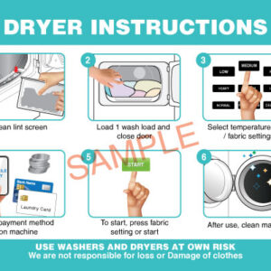 Commercial Dryer Instruction Sign